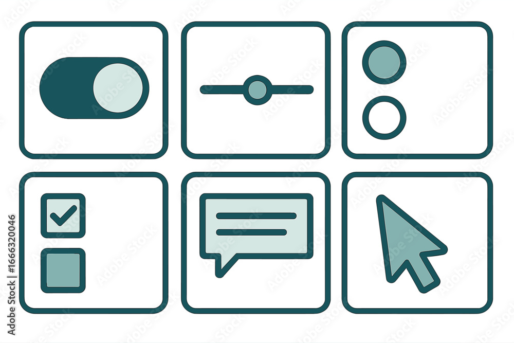 Poster modern user interface elements for web design and application