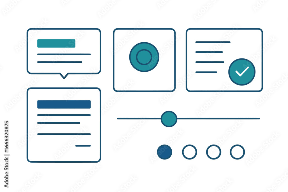Poster vector illustration of user interface elements for digital design