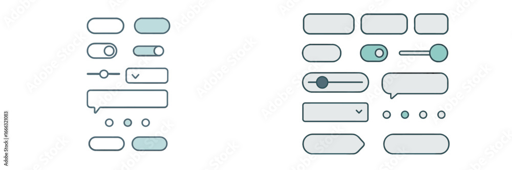 Poster minimalist vector illustration of interactive ui elements