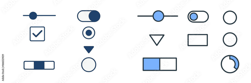 Poster vector illustration of various ui elements for modern design