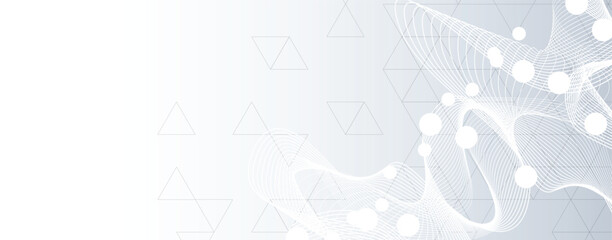 Technology and modern science banner or header. Connected neural network