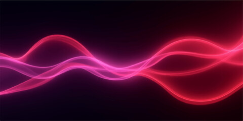 Abstract dynamic red and purple light waves with glowing lines form a mesmerizing pattern
