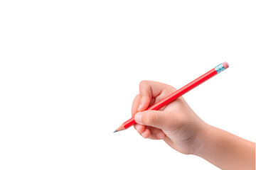 A child writing or drawing with a pencil
