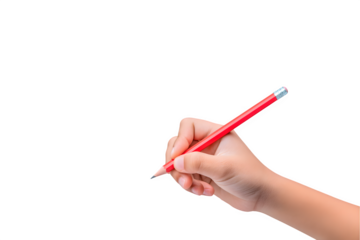 A child writing or drawing with a pencil
