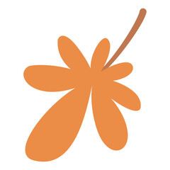 flat simple palmate leaf vector clipart isolated on transparent background