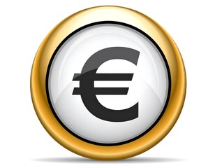 Obraz premium Gold button with euro sign