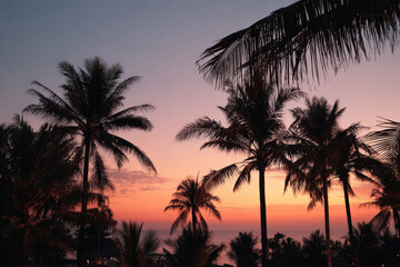 capture enchanting bali vibe with silhouettes against breathtaking sunset backdrop