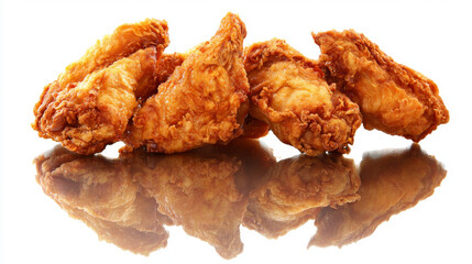 Crispy Buffalo Chicken Wings on White Background
