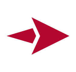 vector red arrow icon on white background