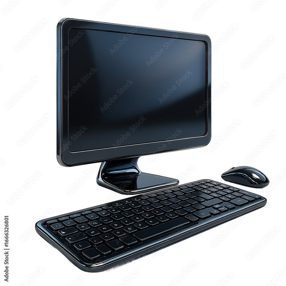 Poster computer isolated on transparent background