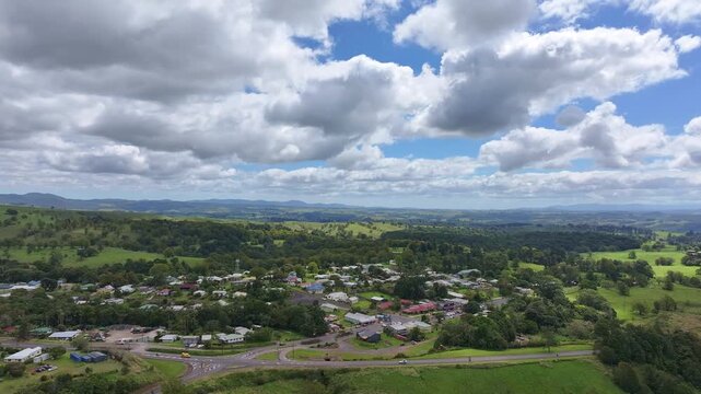 Aerial footage of Milla Milla Queensland Australia
