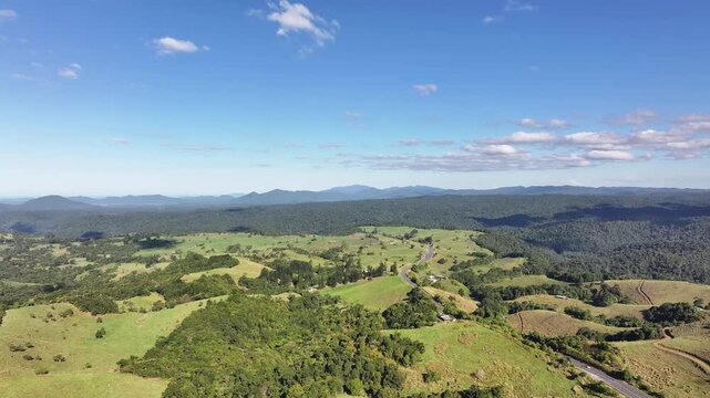 Aerial footage of Milla Milla Queensland Australia