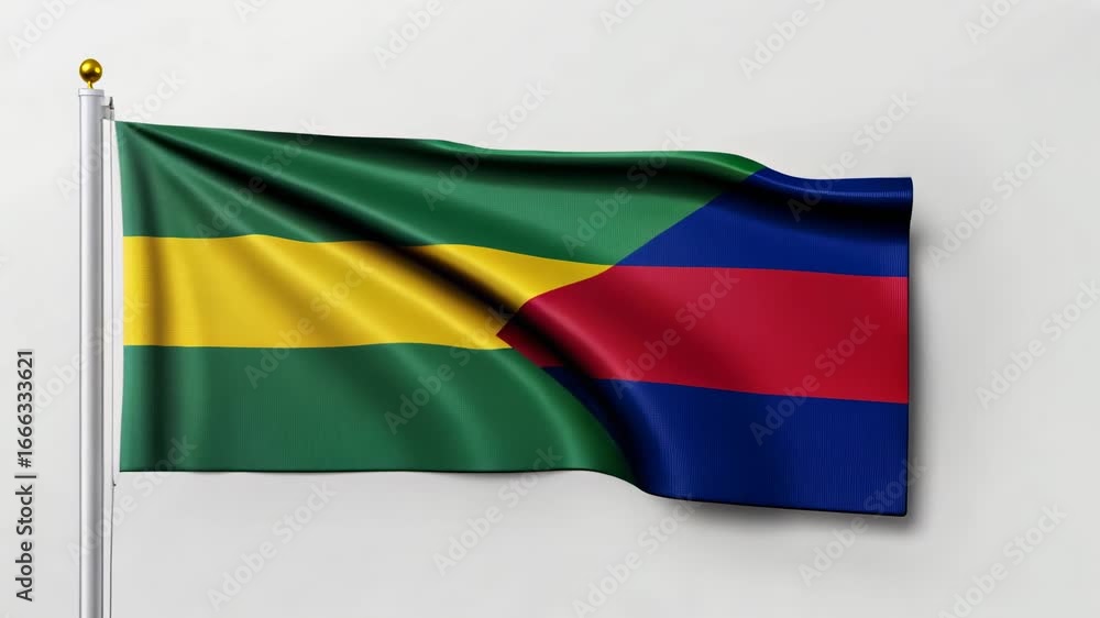 Poster flag of mauritius displayed with intricate folds and textures