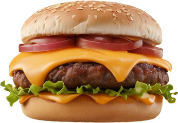 big hamburger, cheeseburger.