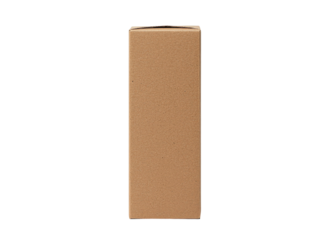 Plain Brown Cardboard Box Isolated on White Background for Packaging, Shipping or Storage Solutions in Various Business Applications