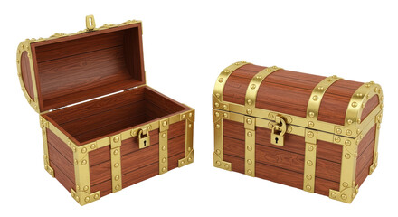 Isolated Treasure Chests, Open and Closed