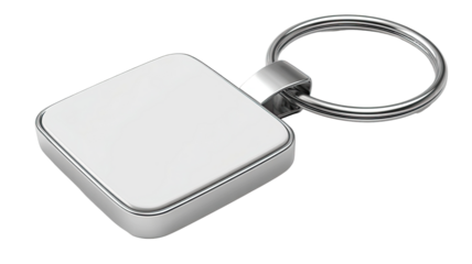 Blank square metal keychain with a ring