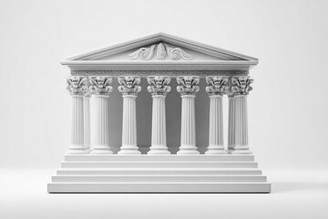 Obraz premium White classical temple model