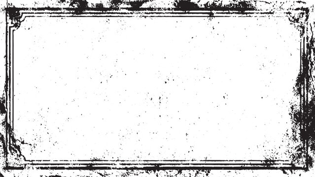  distressed black border frames  white background with scattered black speckles and grunge textures.