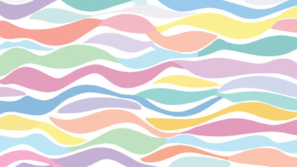 Abstract pastel wavy organic shapes creating  flowing, modern pattern.