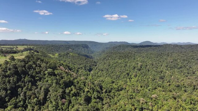 Aerial footage of Milla Milla Queensland Australia