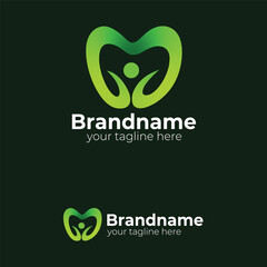 Abstract Human Figure in Leaf Logo - A Symbol of Wellness, Growth, Nature, Health, and Environmental Care