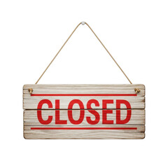 Rustic closed sign isolated on transparent background 