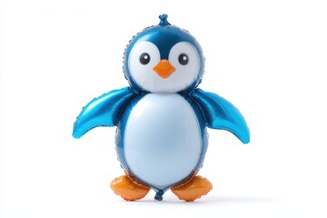 Penguin Balloon Fun Toy: Joyful Penguin Shaped Balloon on White Background