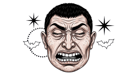 Isolated monster face with scary expression