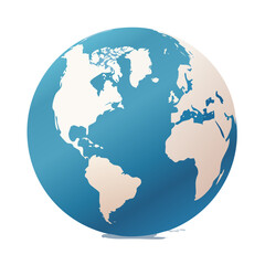 World Globe Illustration Showing Continents North America Europe South America Africa