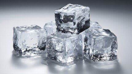 Crystal Clear Ice Cubes for Cool Beverages and Cocktails with Reflections