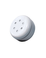 White, round object with small holes
