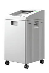 White document shredder on wheels