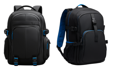 Thermal backpack with padded shoulder straps on transparent background