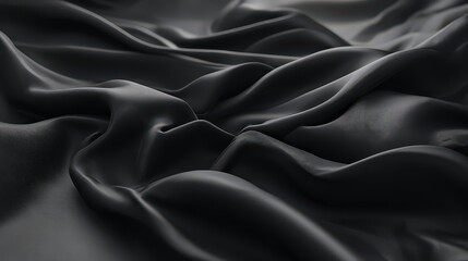 Obraz premium Close Up View Of Deep Black Fabric Drape