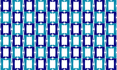 Obraz premium Two tone blue vintage frame square Checkerboard repeat pattern, replete image, design for fabric design printing
