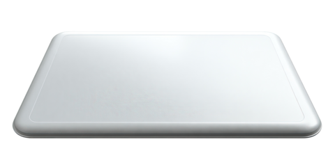 A light gray, rectangular, flat surface with rounded edges