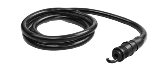 Coiled Black Cable with Connector