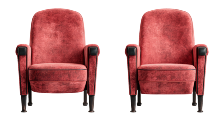 Vintage Red Armchair Clipart on Transparent Background for Design