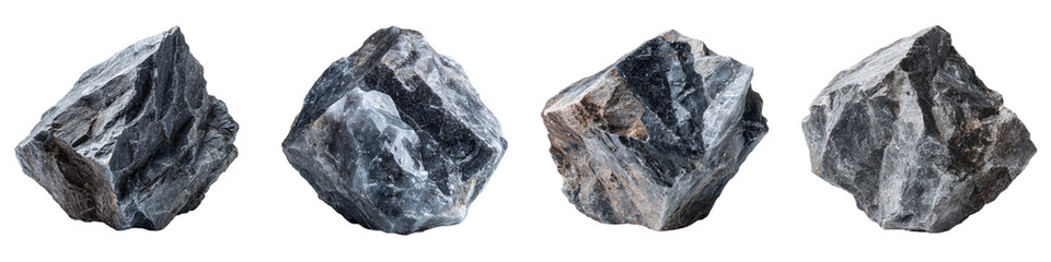 Fototapeta premium A Quartet of Natural Stone Formations on White Background