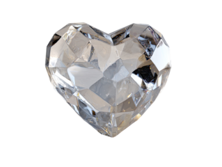 Facetted heart-shaped gem