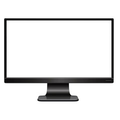  Black computer monitor with a white screen