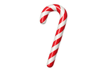 Red and white candy cane rotating on transparent background