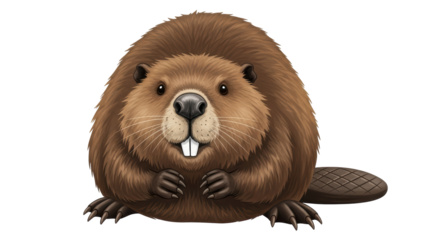 Isolated Beaver Cartoon