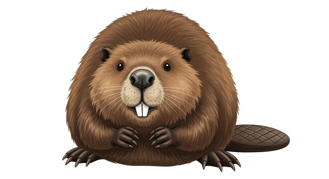 Isolated Beaver Cartoon