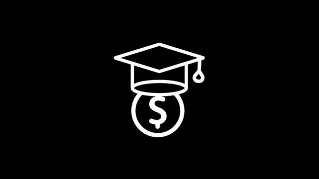 Animated Icon Representing Education Funding, Student Loans, Scholarships, Tuition Costs, Financial Aid, College Budget, and Academic Investment Concepts