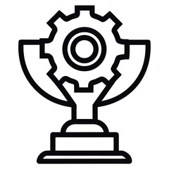 Vector art of gear inside a trophy icon