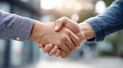 Professional Partnership Handshake in Soft Lighting