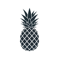 Obraz premium Stylized minimalist pineapple silhouette fresh tropical fruit vector illustration vector