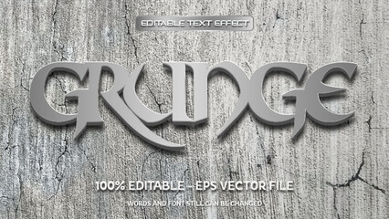 Grunge editable text effect with natural stone background